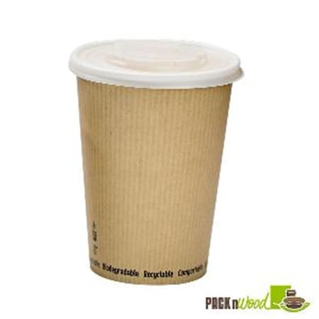 Packnwood Soup Cup with Rippled Kraft Design - 32 oz 210PLAS32